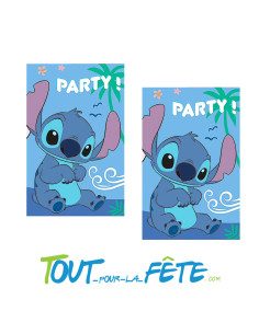 Lot de 6 Cartons d'invitation Stitch© + enveloppe