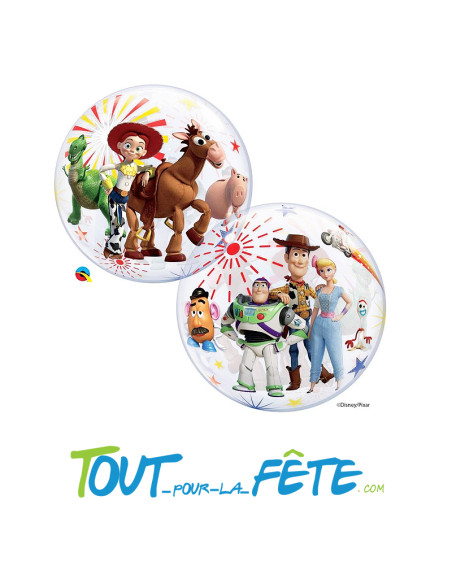 Ballon bubble Toy Story© 56cm Woody, Buzz l'éclair, Fourchette
