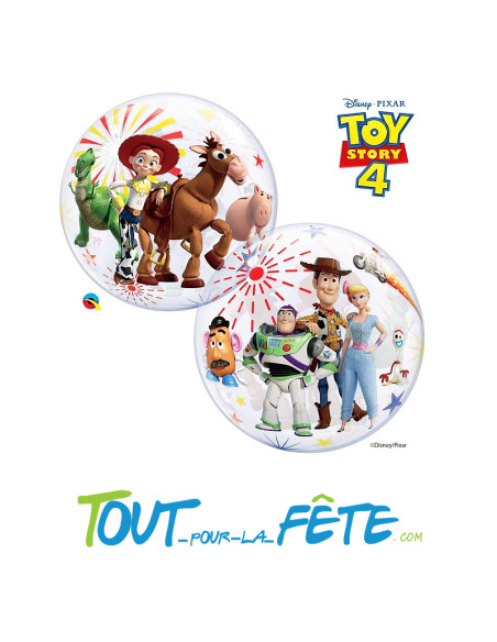 Ballon bubble Toy Story© 56cm Woody, Buzz l'éclair, Fourchette