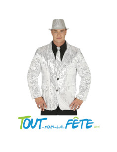 Veste de déguisement disco à sequins argenté taille adulte ( taille M - L )