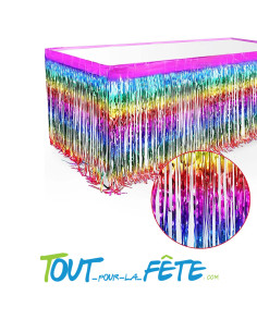 Rideau de table frange multicolore 275 x 75 cm