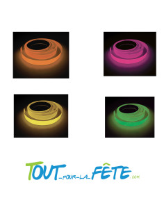 Ruban adhésif fluo / UV 5 mètre x 15mm rose, vert, orange, jaune