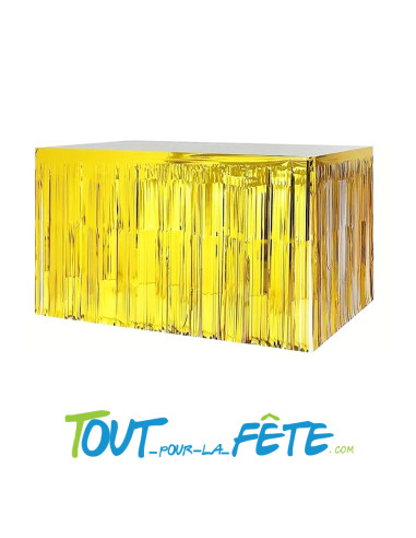 Rideau de table frange or 275 x 75 cm un univers étincelant