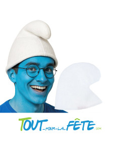 Chapeau / bonnet blanc de nain ou Schtroumpf thème bande dessiné 2