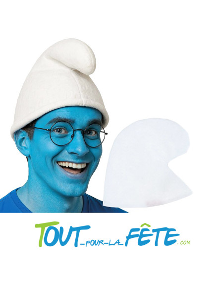 Chapeau / bonnet blanc de nain ou Schtroumpf thème bande dessiné