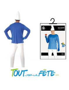 Déguisement de nain bleu ou Schtroumpf (chapeau, t-shirt, pantalon) 2