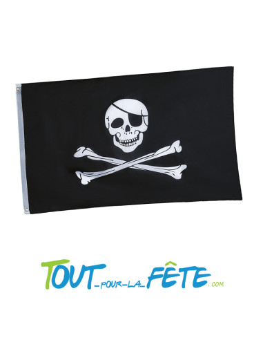 Bannière pirate avec tête de mort a suspendre 43cm x 86cm en polyester