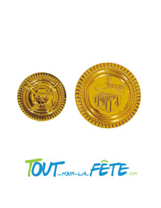 Lot de 25 pièces d'or brillantes de pirate en plastique 2