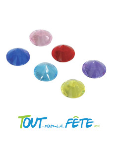 Lot de 50 faux diamants en plastique couleur multicolore de taille 1.5cm 2