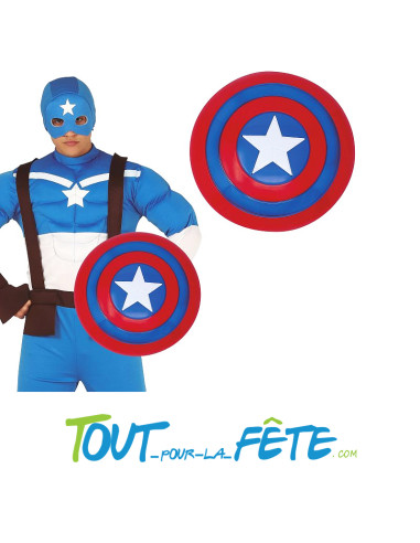Bouclier de Marvel Avengers Captain America rouge, bleu, blanc 45 cm