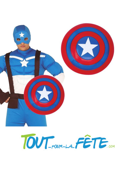 Bouclier de Marvel Avengers Captain America rouge, bleu, blanc 45 cm