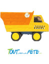Pinata à éclater camion à benne de chantier orange et jaune 16x40 cm