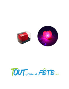 Veilleuse cristal coeur lumineux en plastique taille 8cm x 7cm à changement de couleurs 2