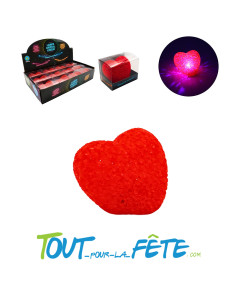 Veilleuse cristal coeur lumineux en plastique taille 8cm x 7cm à changement de couleurs