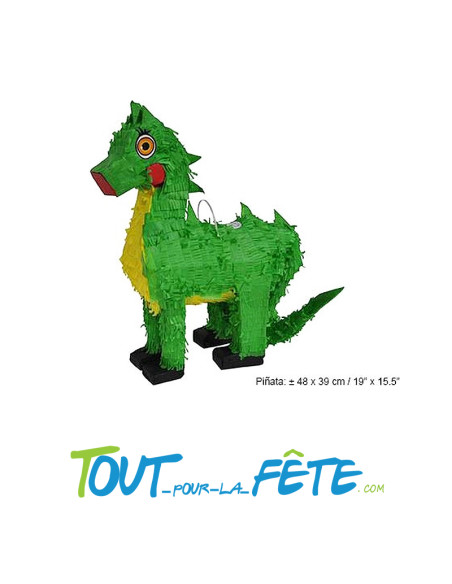 Pinata a éclater dragon / dinosaure vert 45x35 cm thème médiéval, dinosaure