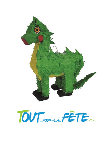Pinata a éclater dragon / dinosaure vert 45x35 cm thème médiéval, dinosaure