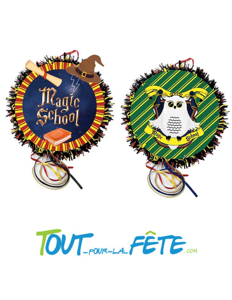 Pinata a tirer sorcier magic school avec 3 décoration autocollantes 31x7 cm