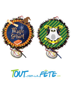 Pinata a tirer sorcier magic school avec 3 décoration autocollantes 31x7 cm