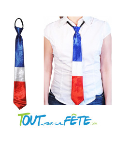 Cravate France / Hollande 45 cm bleu, blanc, rouge accessoire supporter 2