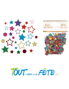 600 décos à parsemer étoiles et ronds multicolores 2