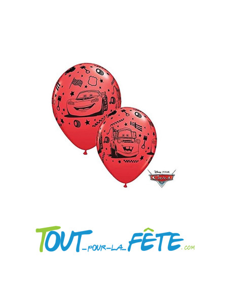 Lot de 6 ballons en latex Cars© rouges et noirs de taille 30cm ( gonflable helium ou air )