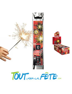 lot de 10 cierges magiques 18 cm 30 seconde effet or