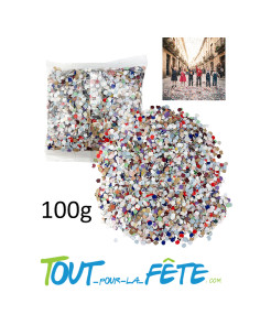 Sachet de 100g de Confettis carnaval multicolore biodegrable a lancer