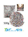 Sachet de 500g de Confettis carnaval multicolore biodegrable a lancer