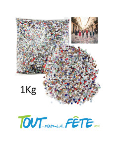 Sachet de 1kg de Confettis carnaval multicolore biodegrable a lancer