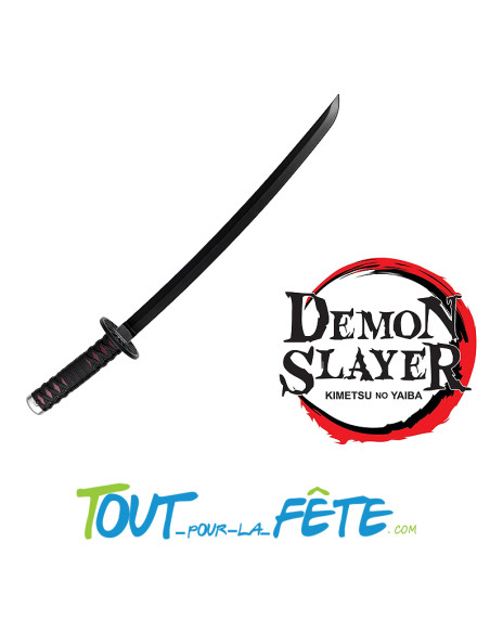 Sabre katana demon slayer tanjiro noir taille 66cm en plastique