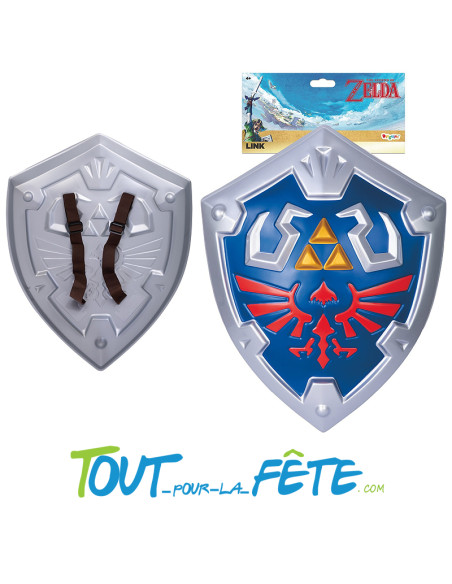 bouclier link avec fourreau "the legend of zelda" taille 48 x 38cm en plastique
