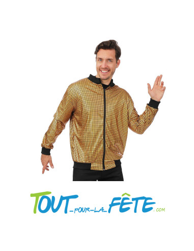 Veste disco or brillante taille adulte unisex ( taille S/M - L/XL )