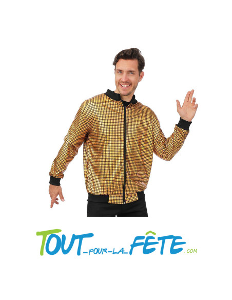 Veste disco or brillante taille adulte unisex ( taille S/M - L/XL )