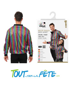 Veste disco multicolore brillante taille adulte unisex ( taille S/M - L/XL ) 2