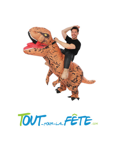 Déguisement porte moi gonflable T-rex taille adulte ( ventilateur de gonflage inclus )