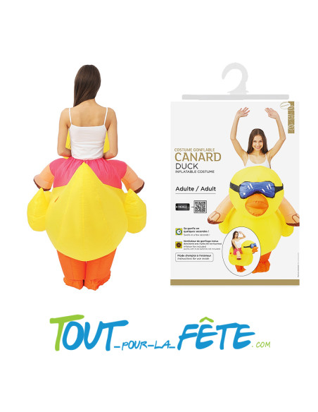 Déguisement de canard gonflable pour adulte taille unique (4 piles AA non fournis)
