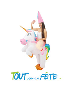 Déguisement porte moi gonflable licorne taille adulte ( ventilateur de gonflage inclus )