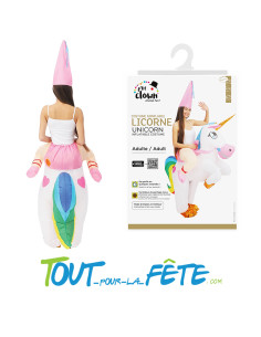 Déguisement porte moi gonflable licorne taille adulte ( ventilateur de gonflage inclus ) 2