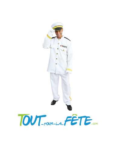 Déguisement de capitaine de la marine taille adulte ( casquette - veste - pantalon )