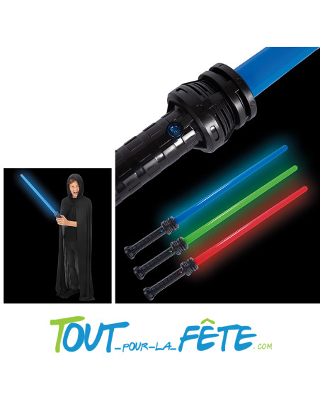 Sabre laser 66cm avec son et lumiere ( vert - bleu - rouge ) accessoire de déguisement