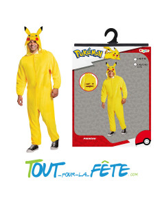Déguisement Pokémon Pikachu taille adulte ( combinaison avec capuche) 2