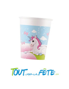 Lot de 8 gobelets licorne 20 cl 2