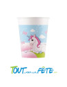 Lot de 8 gobelets licorne 20 cl