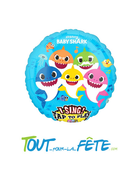 Ballon aluminium musical happy birthday Baby shark© 71cm