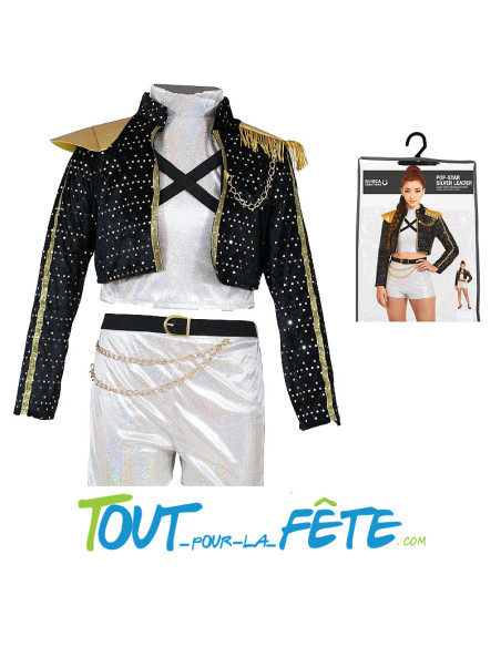 Déguisement K-pop star demon hunters silver leader pour femme taille adulte