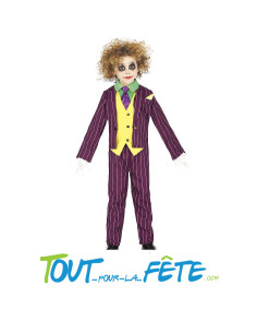 Déguisement de Joker taille enfant ( t-shirt avec cravate et gilet, veste, pantalon)