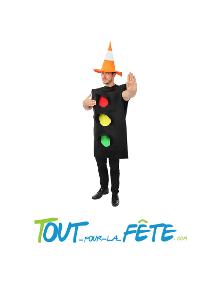 Déguisement de feu de signalisation tricolore taille adulte taille unique