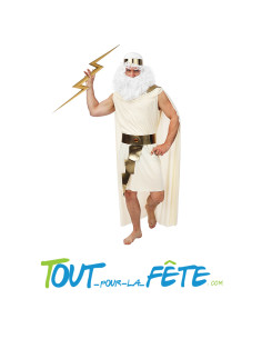 Déguisement de dieu Zeus taille adulte  tunique, cape, ceinture, bandeau)
