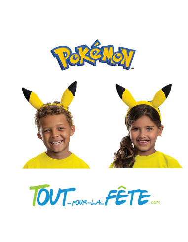 Serre - tête Pokemon Pikachu sous licence officielle taille unique pour enfant avec élastique