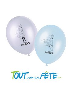 Sachet de 8 ballons en latex Disney La reine des neige© 28 cm Licence